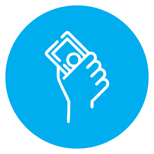 icono de mano con dinero