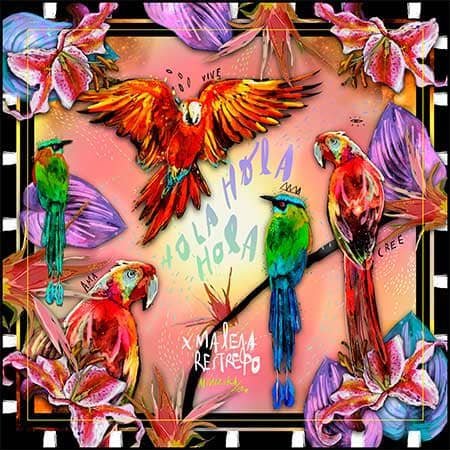 Pañoleta rosada aves by Maleja Restrepo