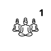 Ícono numerado 1 en círculo negro paso uno del proceso.