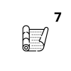 Ícono numerado 7 en círculo negro paso siete del proceso.